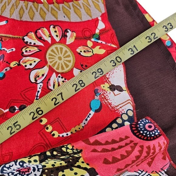 Lula Kate Abstract Floral Silk Drop Waist Sleeveless Slip Lined Dress Size 4 - Picture 9 of 16